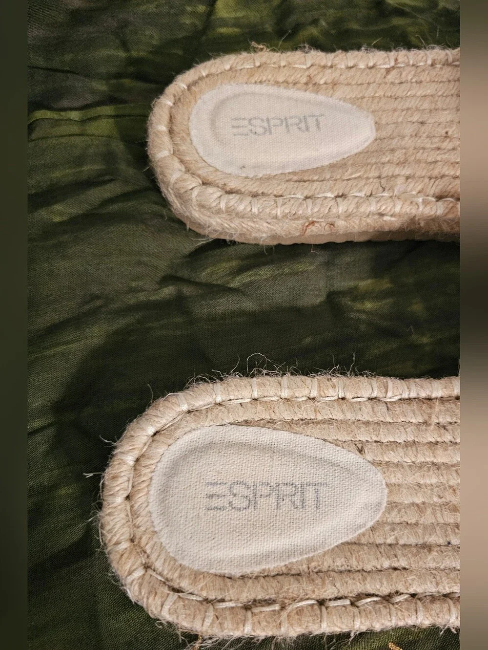 Esprit Women's Beige Woven Espadrille Slide Sandals
